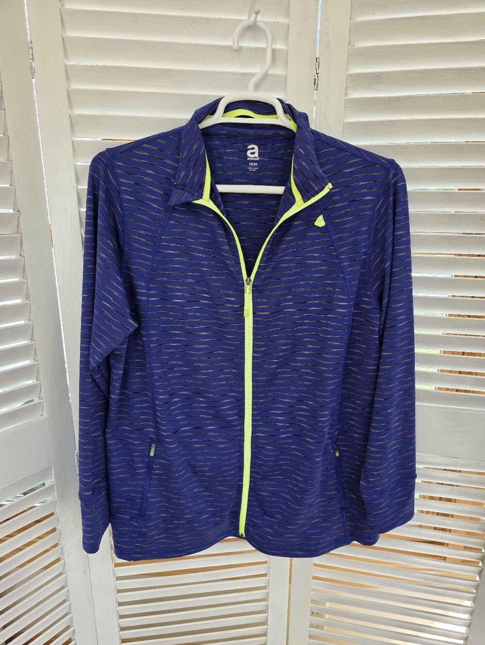 Avenue Women's Blue Athletic Track Jacket Size 18/20